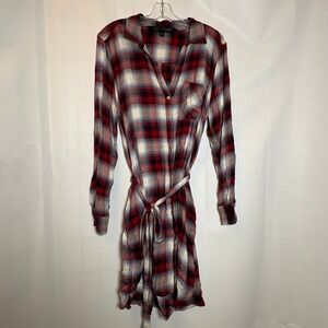 GAP x Pendleton Plaid Shirt Dress Tie Waist Size XL Soft Comfy Casual Holiday